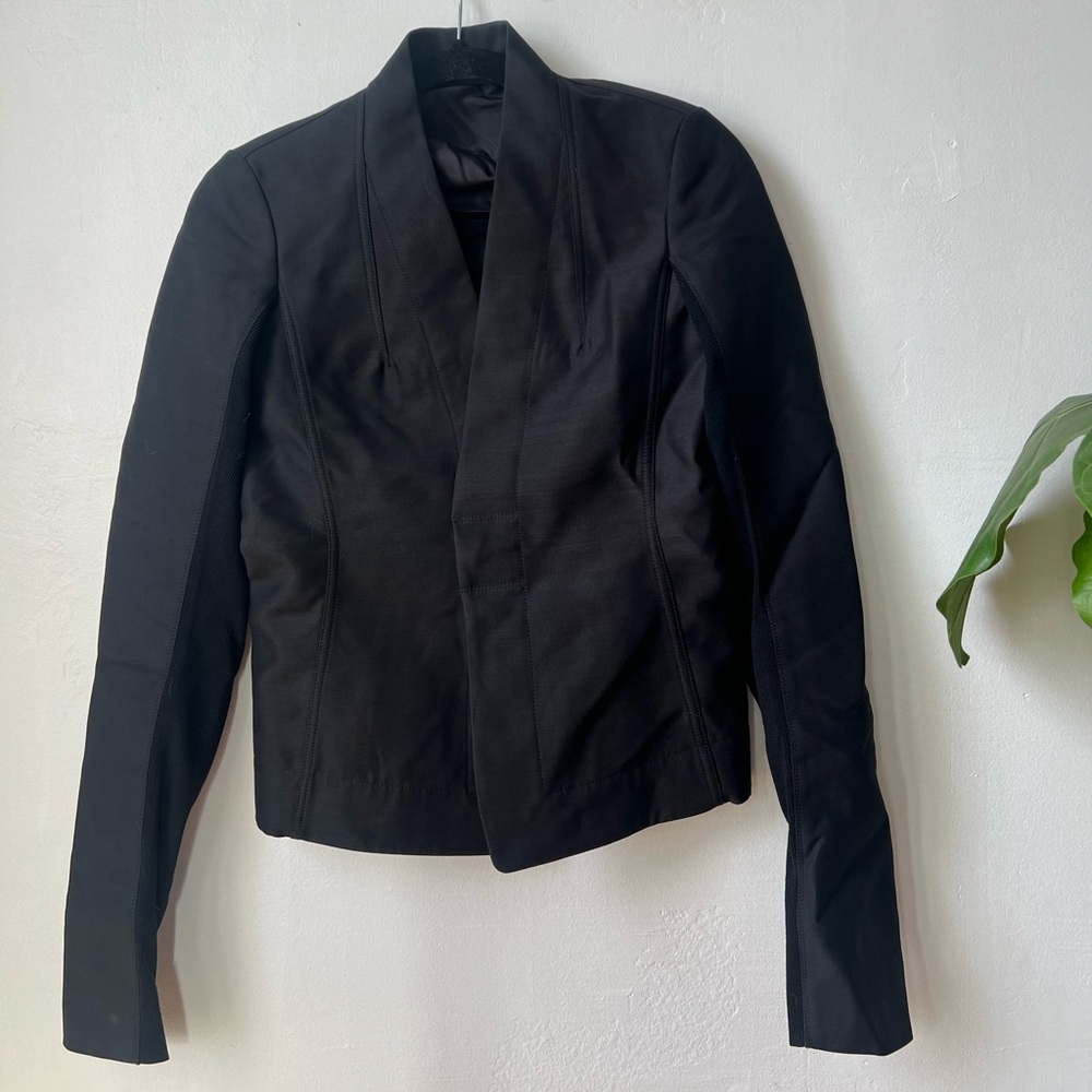 Rick Owens Runway Black Silk Tailored Blazer